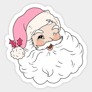 Retro Vintage Pink Santa Claus Sticker